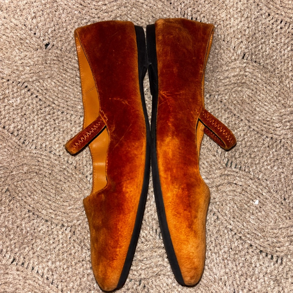 NWOT Everlane The Day Velvet Mary Jane Ballet Flats Toasted Almond Size 8 - Picture 5 of 7